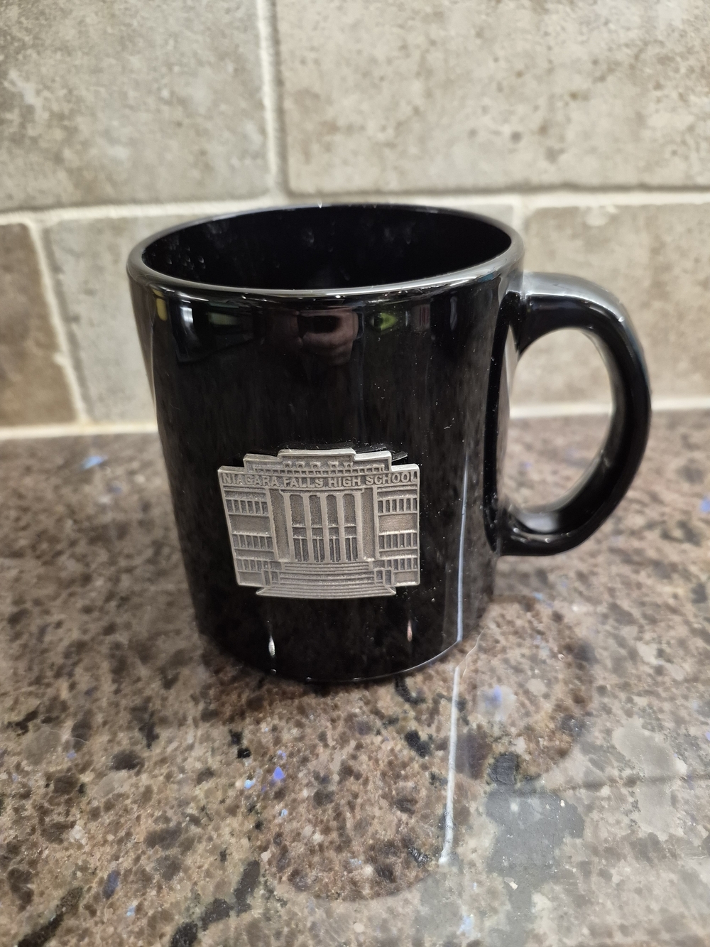 Vintage Black Niagara Falls High School Emblem Ceramic Coffee Mug